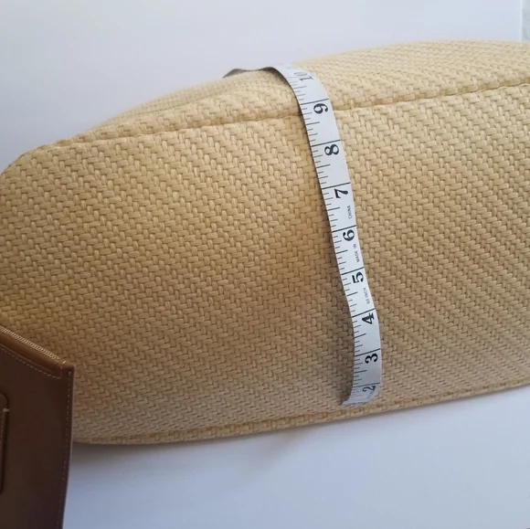 NWT - Alexander McQueen Large Leather Raffia Bow Bag Natural Tan - Picture 15 of 16